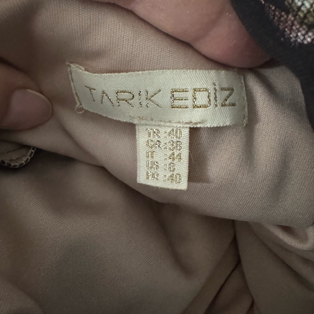 Tarik Ediz Black and Pink Sleeveless Prom Gown - Picture 4 of 4